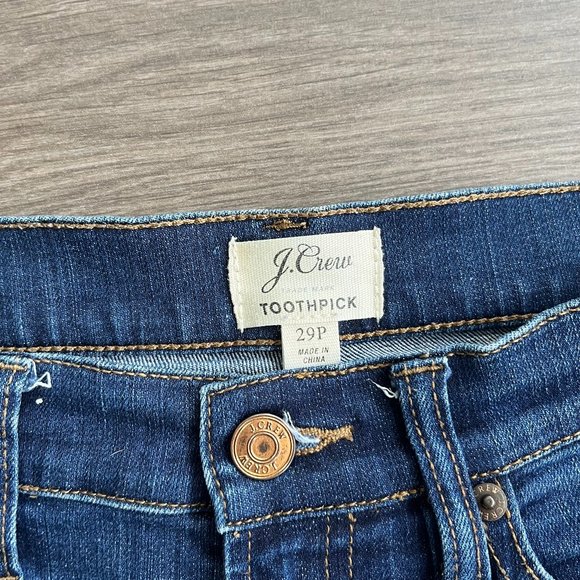 J Crew Blue "Toothpick" Mid-Rise Cropped Skinny Jeans - Picture 2 of 12